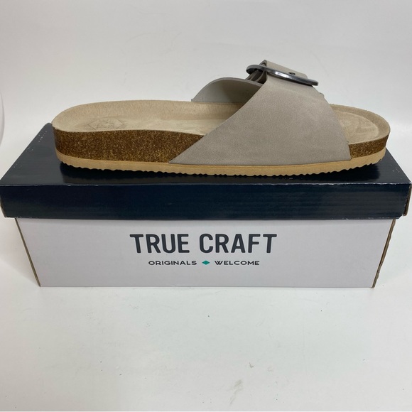 True Craft Taupe Suede Slip On Sandals - Picture 10 of 10